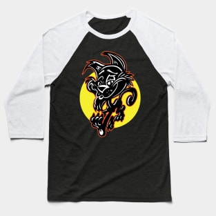 Black Cat Strut Baseball T-Shirt